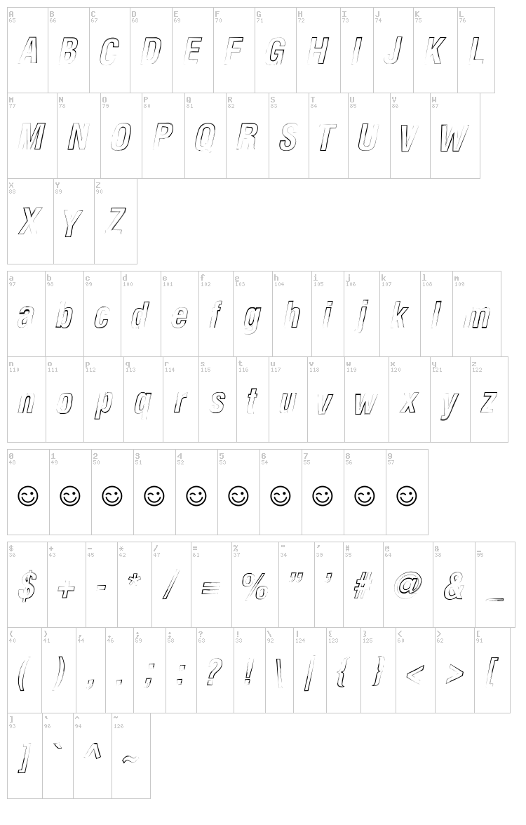 Newside FP font map
